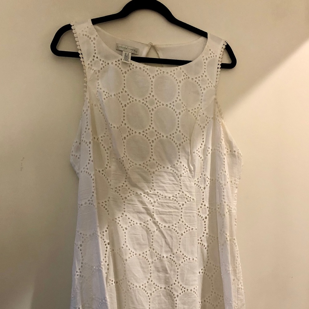 Classy white eyelet dress